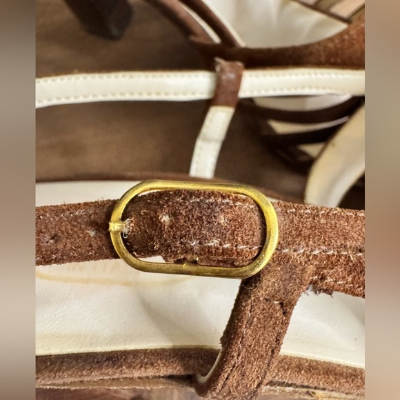 Women’s 70’s Vintage Easton’s Made in Italy Suede Leather Retro Block Heels - Picture 7 of 9